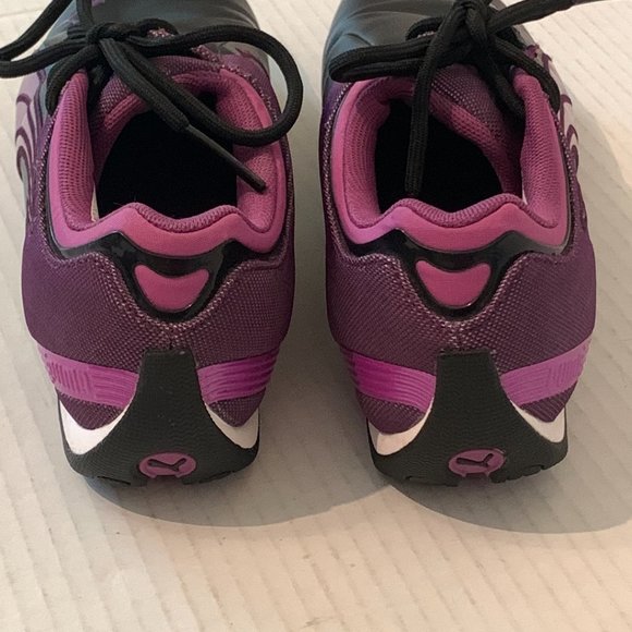 Puma Eco Ortholite Womens Black Purple Shoe Sneaker Size 6.5 - Picture 2 of 12